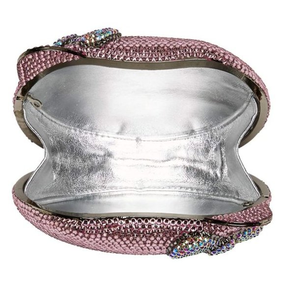 Kitty Face Luxury Evening Party Bag Clutch Purse Pink Crystals New In Gold Box - Picture 8 of 9